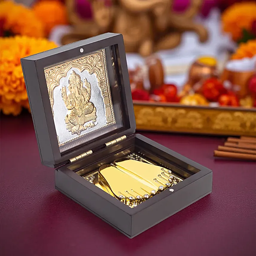 Ganesha Prayer Box Golden