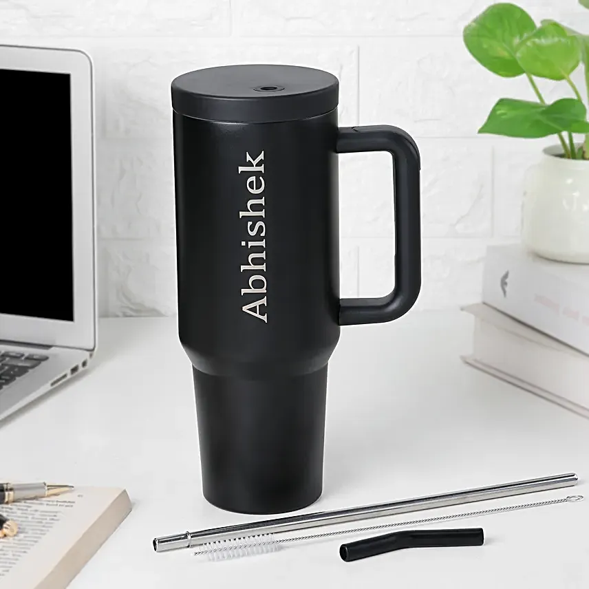 Personalised Stanley Style Black Tumbler