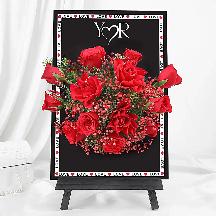 Red Rose Anniversary Easel Arrangement