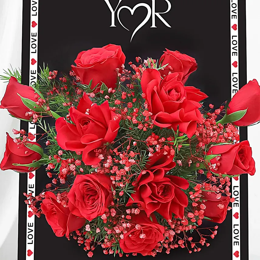 Red Rose Anniversary Easel Arrangement