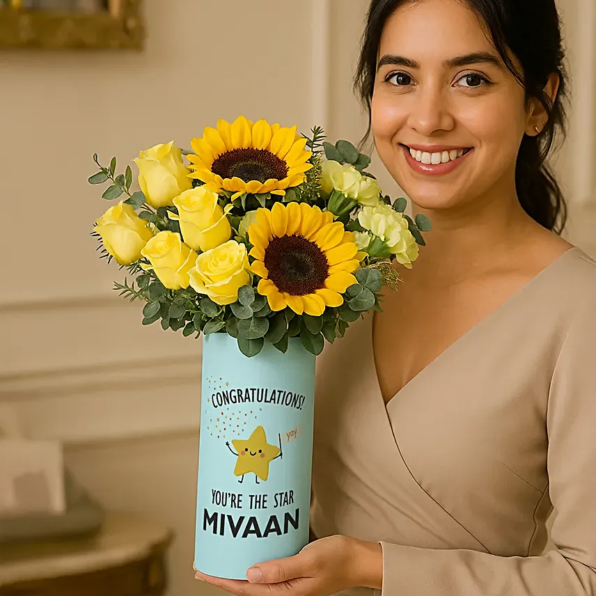 Congratulatory Sunshine Floral Arrangement