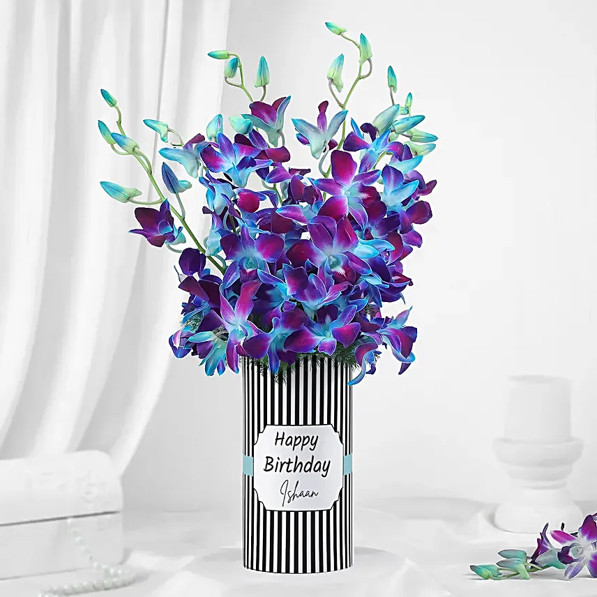 Elegant Orchid Charm Birthday Vase