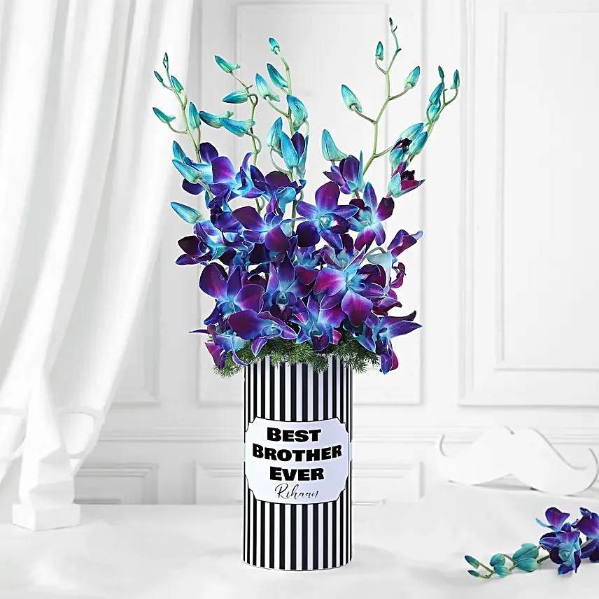 Elegant Orchid Charm Vase for Brother