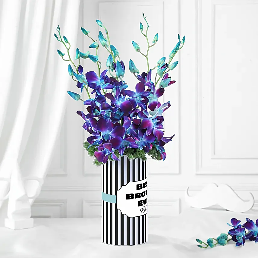 Elegant Orchid Charm Vase for Brother