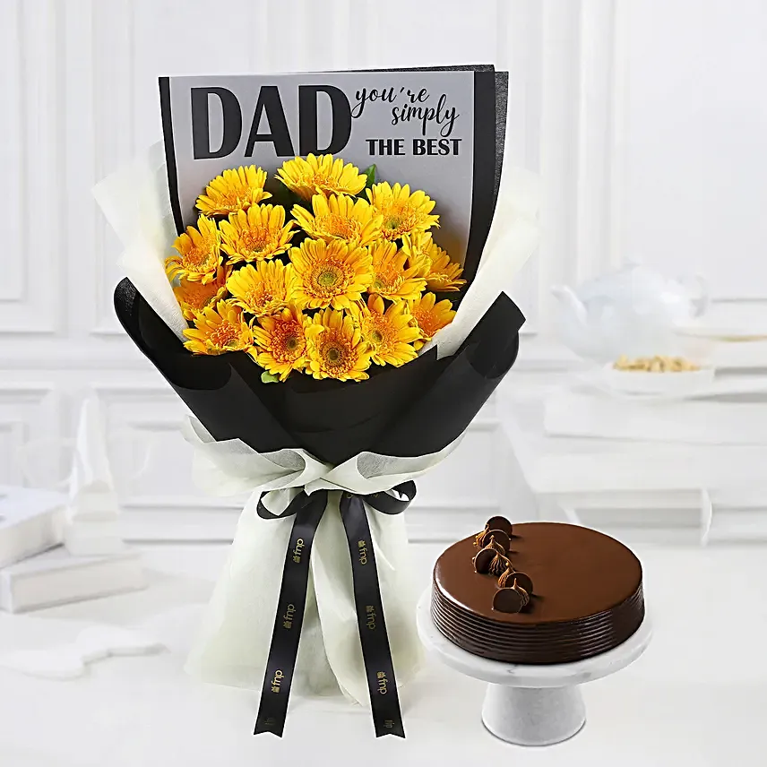 Best Dad Bouquet N Cake Combo