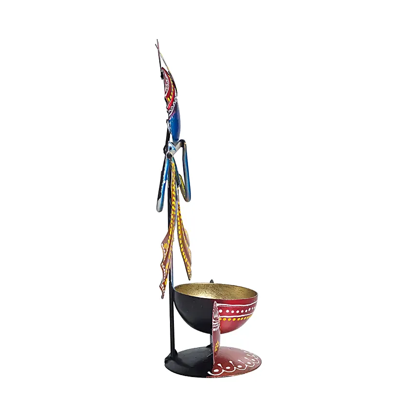 Handcrafted Krishna Idol Blue Yellow N Red
