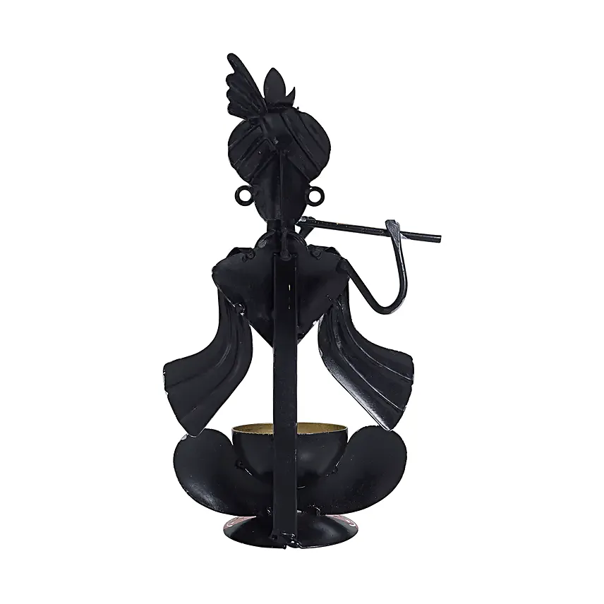 Handcrafted Krishna Idol Blue Yellow N Red