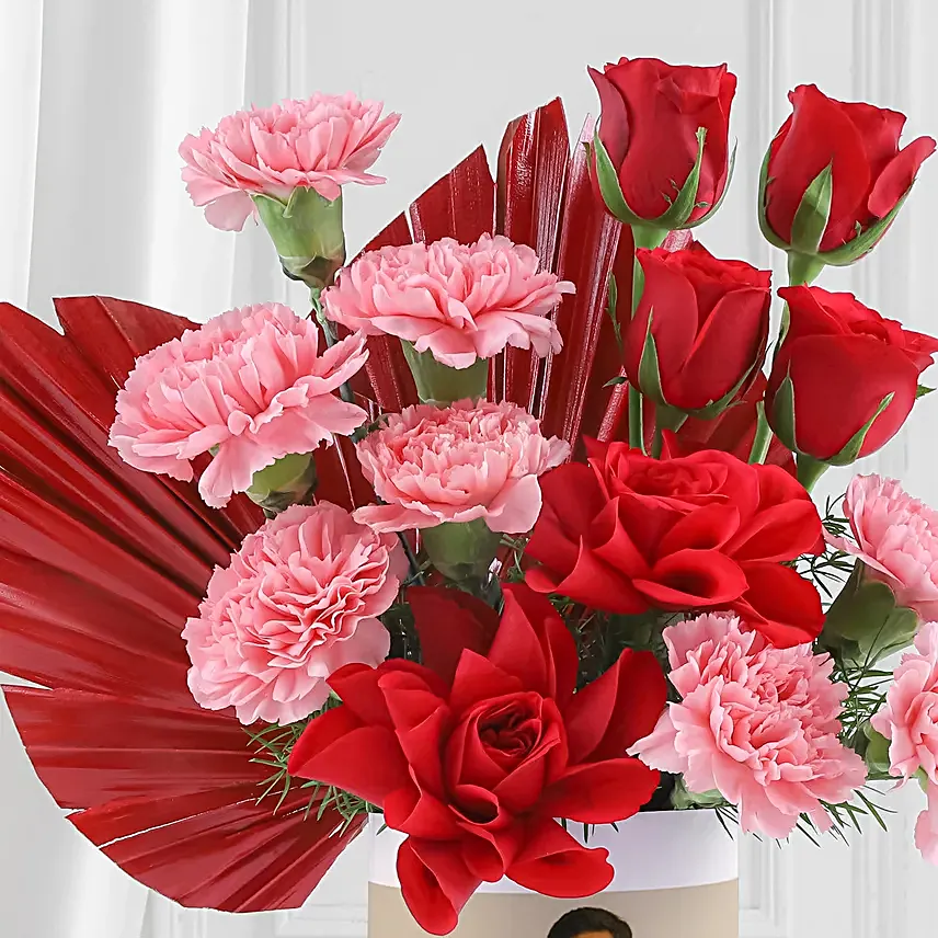 Rosy Anniversary Blooms in Elegant Vase