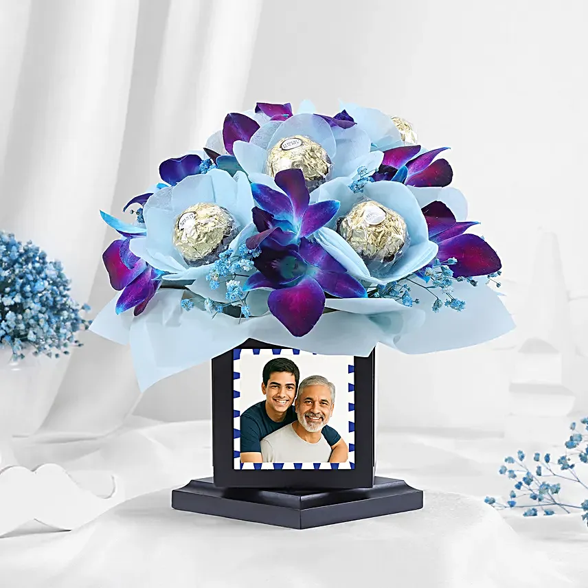 Personalised Floral Gift with Chocolates N Orchids
