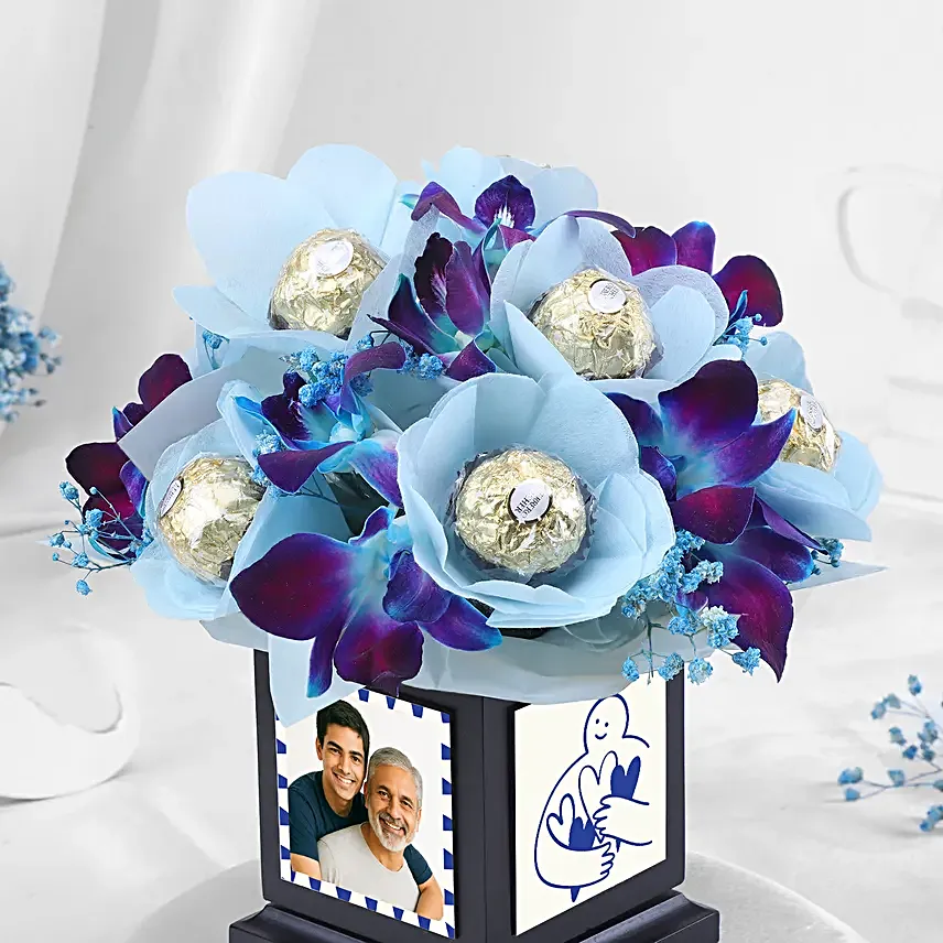 Personalised Floral Gift with Chocolates N Orchids