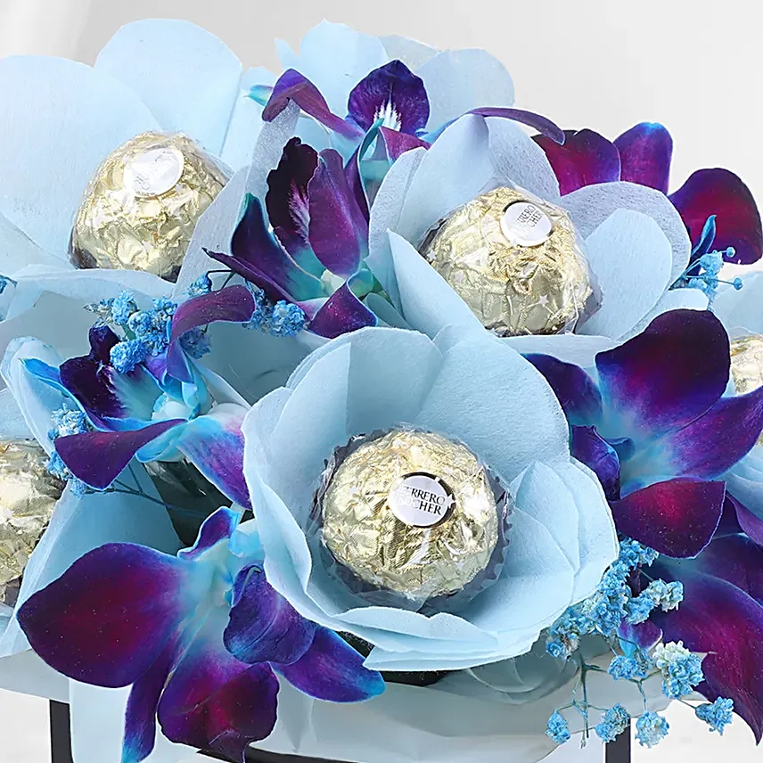 Personalised Floral Gift with Chocolates N Orchids