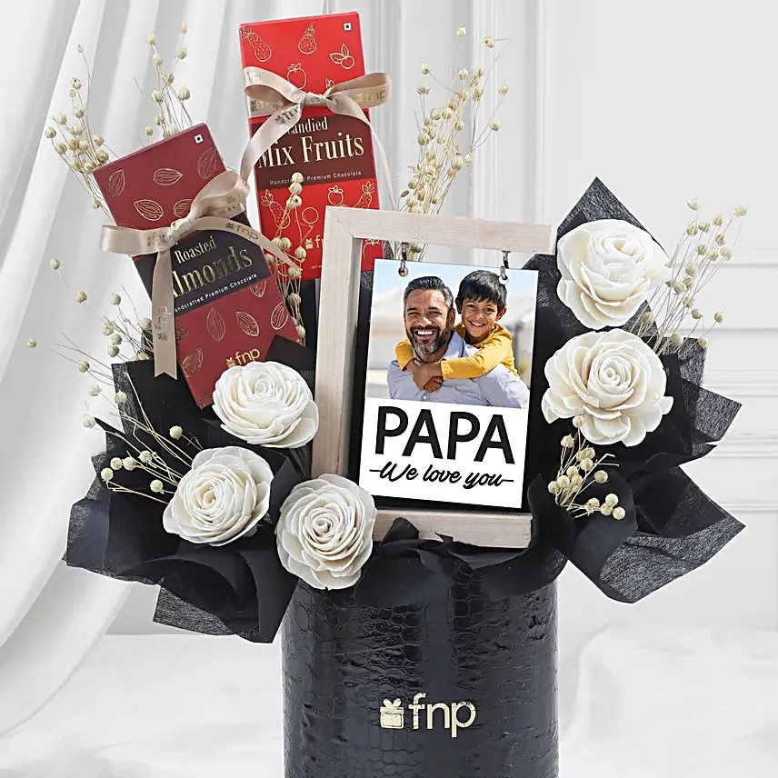 Personalised Gift Box with Chocolates Flowers N Frame
