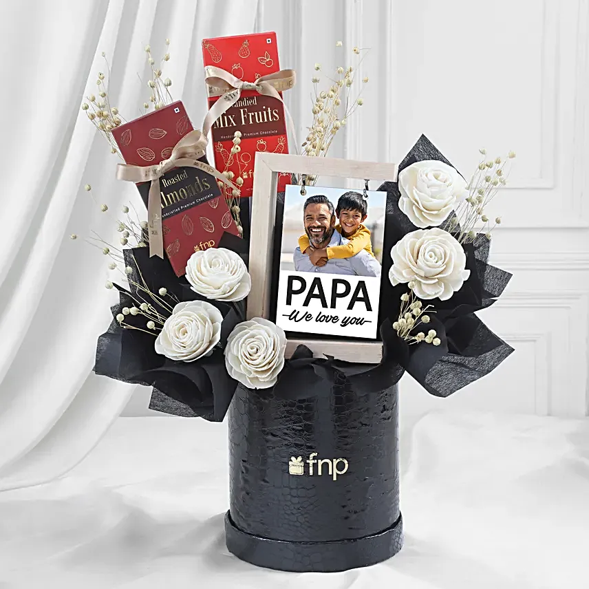 Personalised Gift Box with Chocolates Flowers N Frame