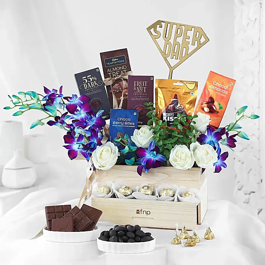 Luxury Gift Hamper with Flowers Sweets N Jade Plant