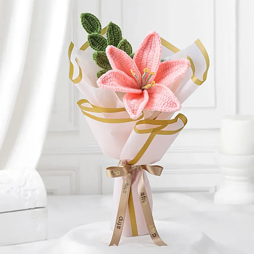 Blush Crochet Lily Charm