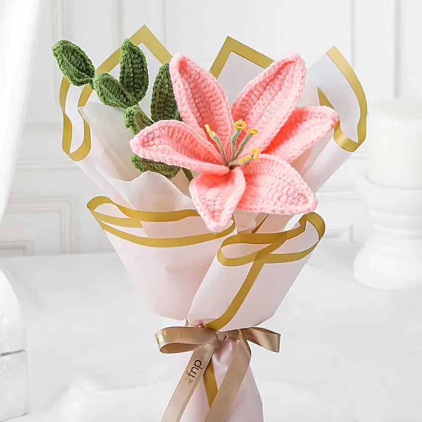 Blush Crochet Lily Charm