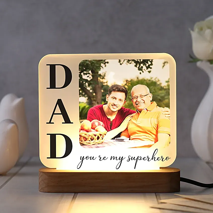 Custom Fathers Day Square LED Keepsake Lamp