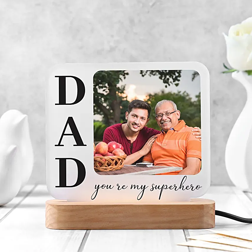 Custom Fathers Day Square LED Keepsake Lamp