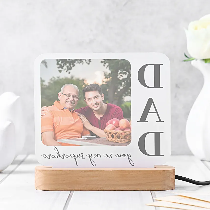 Custom Fathers Day Square LED Keepsake Lamp