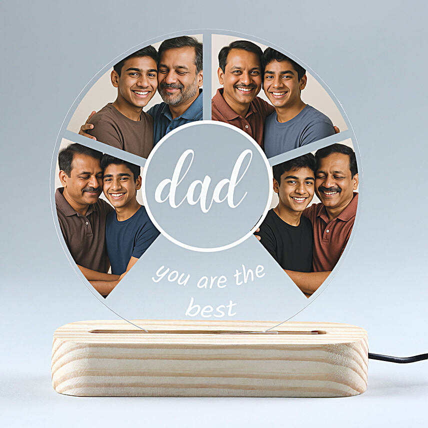 Personalised Fathers Day LED Night Lamp with Photos