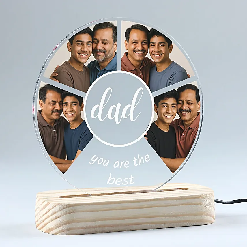 Personalised Fathers Day LED Night Lamp with Photos
