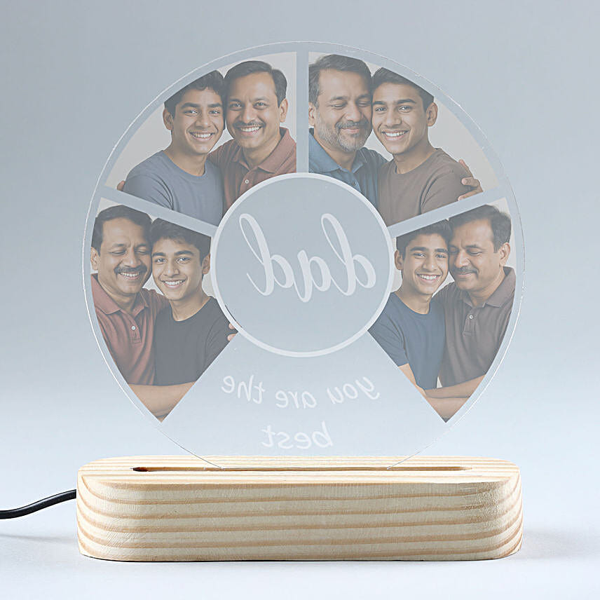 Personalised Fathers Day LED Night Lamp with Photos