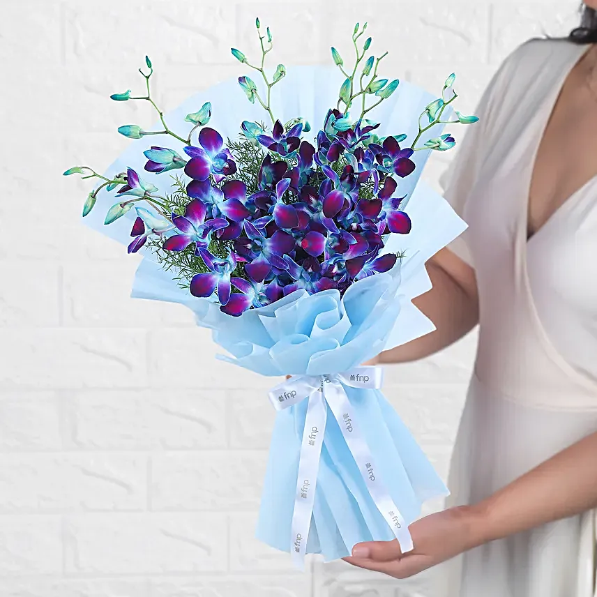 Mesmerising Blue Orchids Bouquet