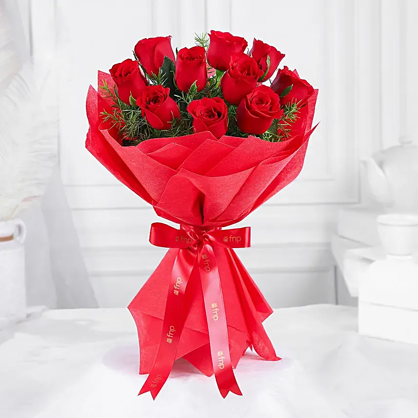 Vivid - 10 Red Roses Bouquet