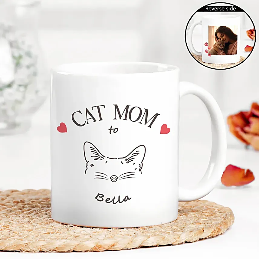 Personalised Cat Mum Photo Mug