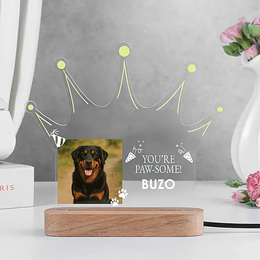 Custom Royal Crown Dog LED Lamp