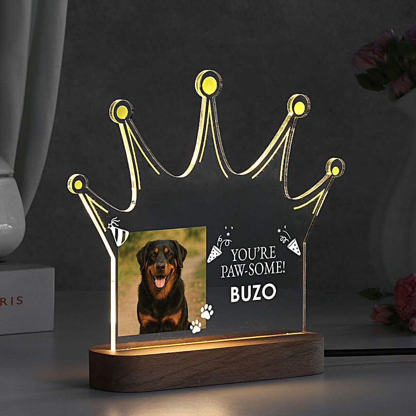 Custom Royal Crown Dog LED Lamp