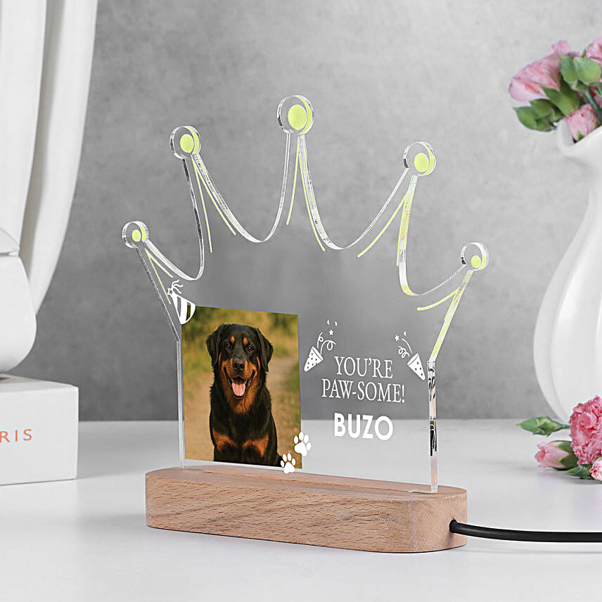 Custom Royal Crown Dog LED Lamp