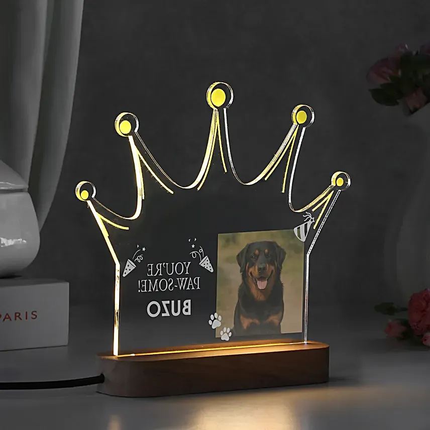 Custom Royal Crown Dog LED Lamp