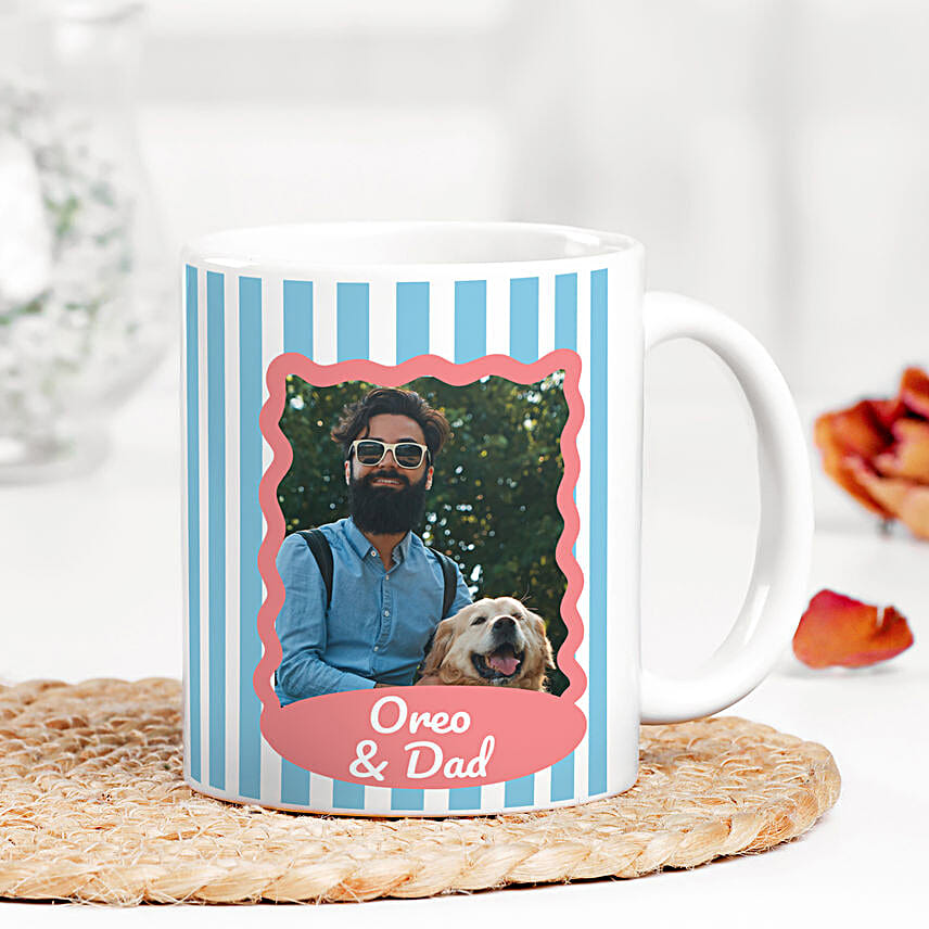 Personalised Paws And Dad Photo Mug