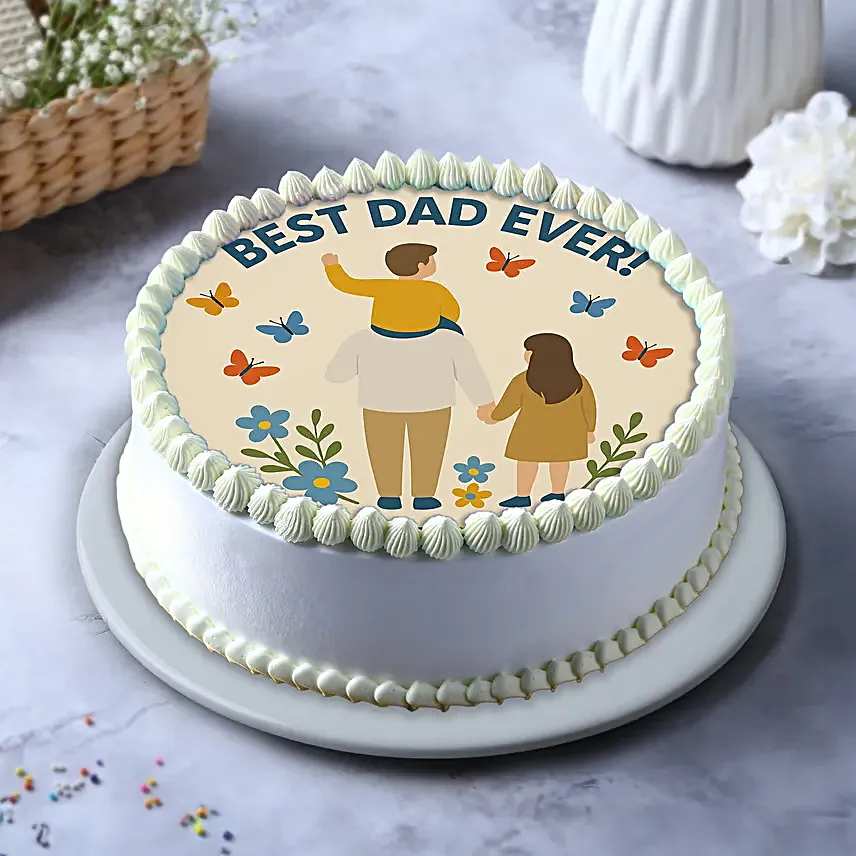 Dad N Me Celebration Photo Cake