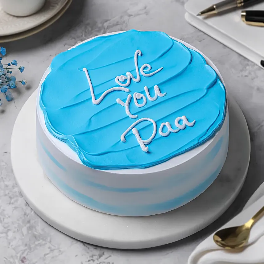 Blue Frosted Cream Cake for Father