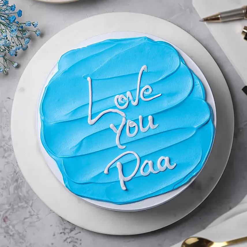 Blue Frosted Cream Cake for Father