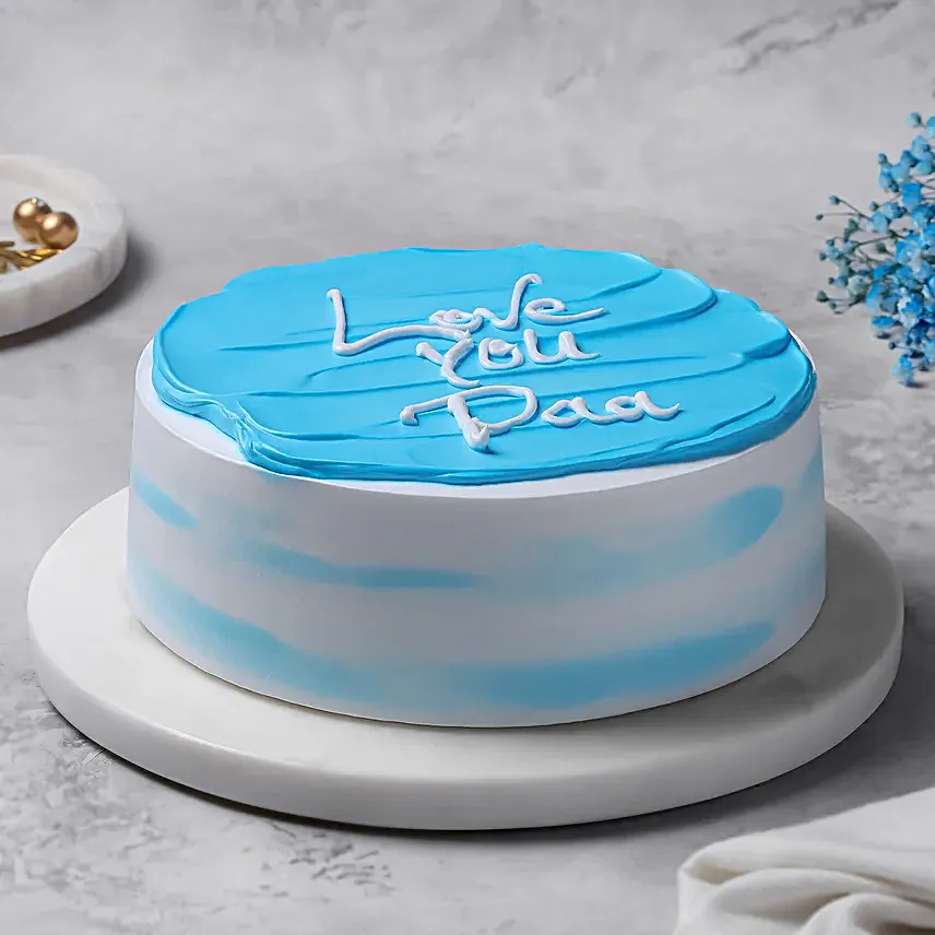 Blue Frosted Cream Cake for Father