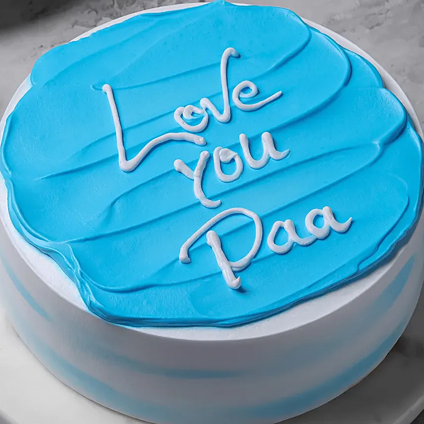 Blue Frosted Cream Cake for Father