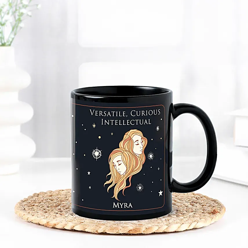 Bold Gemini Black Zodiac Mug