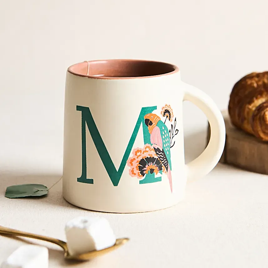 Chumbak Macaw Theme Monogram M Gift Mug