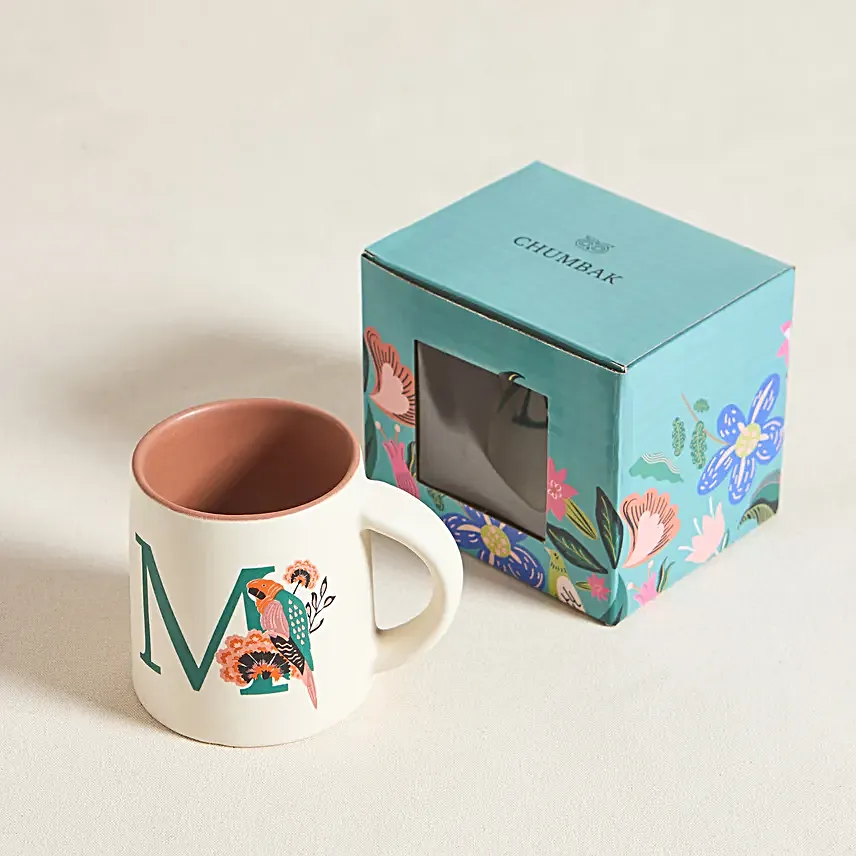 Chumbak Macaw Theme Monogram M Gift Mug