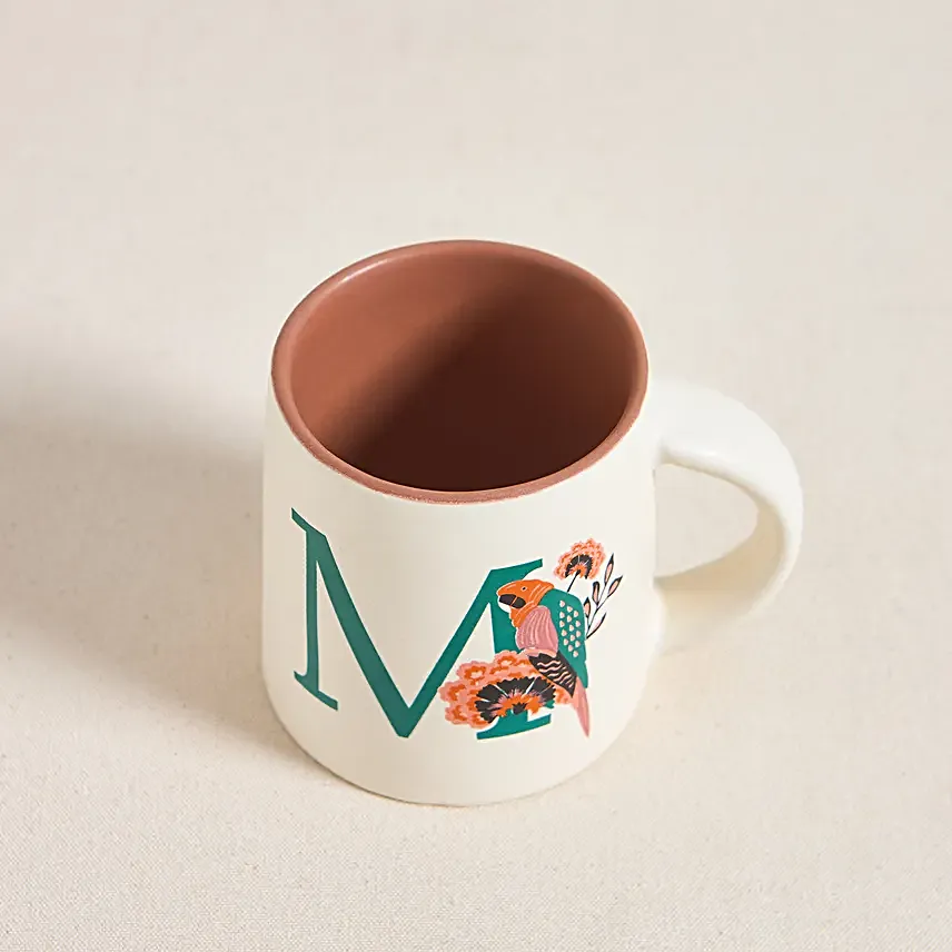 Chumbak Macaw Theme Monogram M Gift Mug