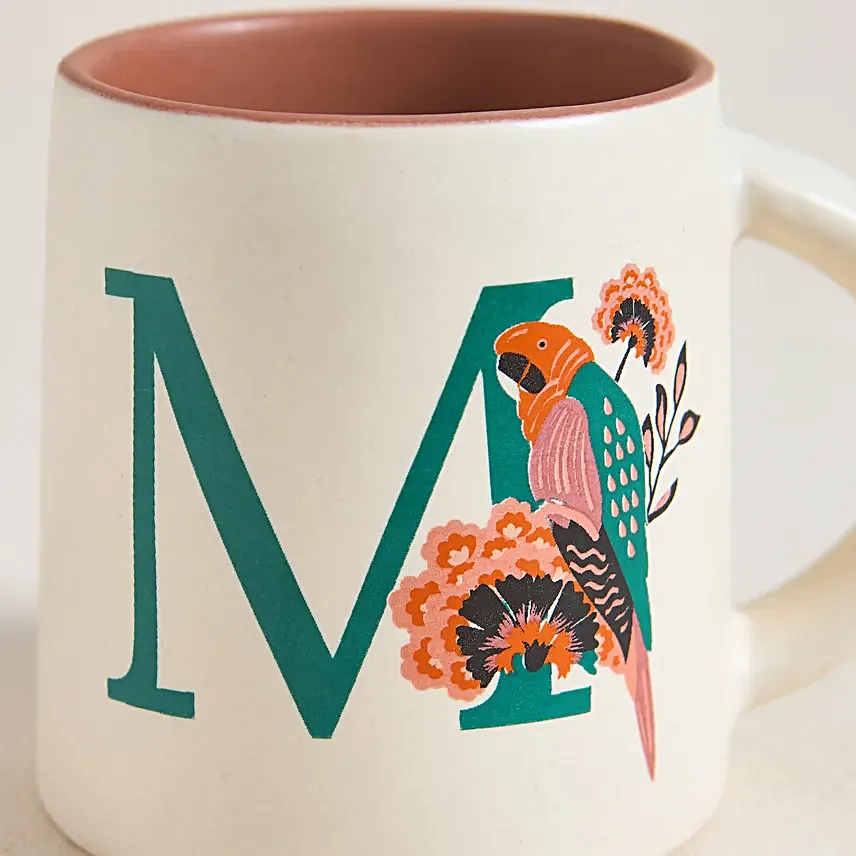 Chumbak Macaw Theme Monogram M Gift Mug