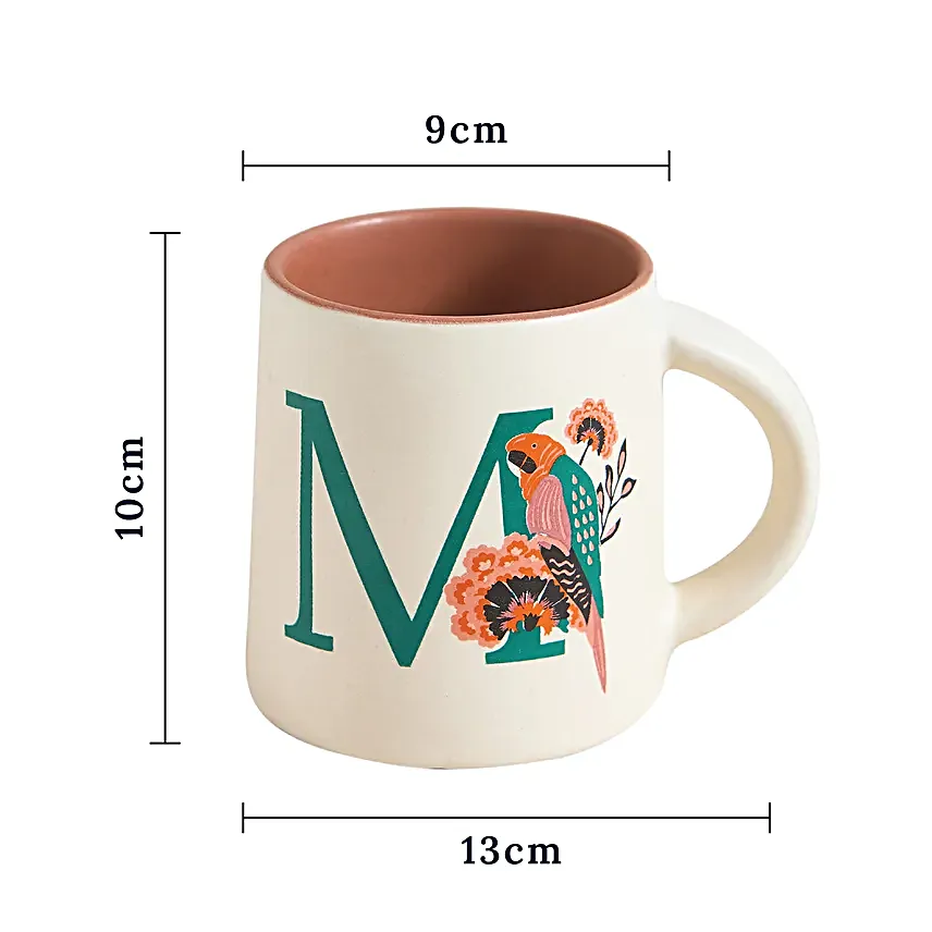 Chumbak Macaw Theme Monogram M Gift Mug