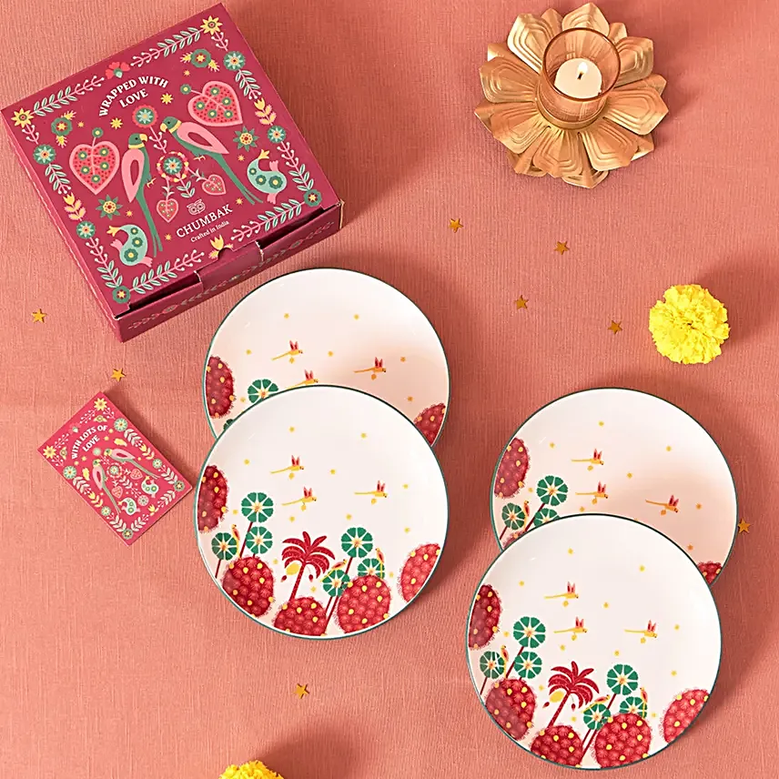 Chumbak Blooming Flora Snack Plates Gift Set