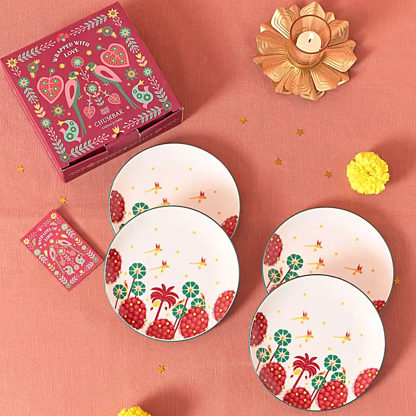 Chumbak Blooming Flora Snack Plates Gift Set