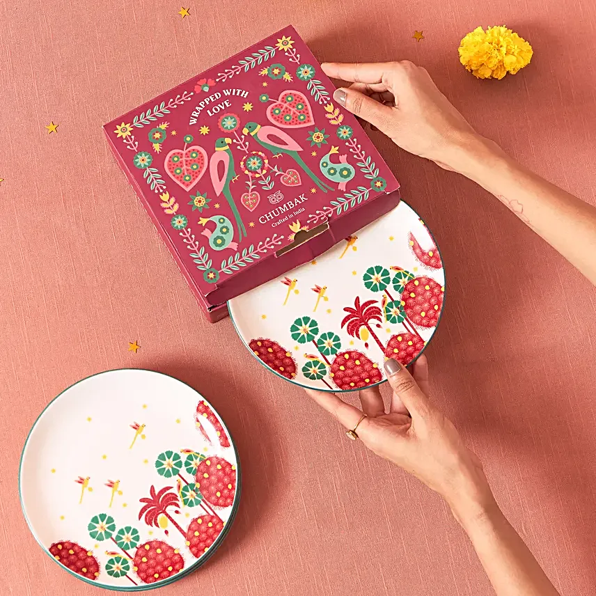 Chumbak Blooming Flora Snack Plates Gift Set
