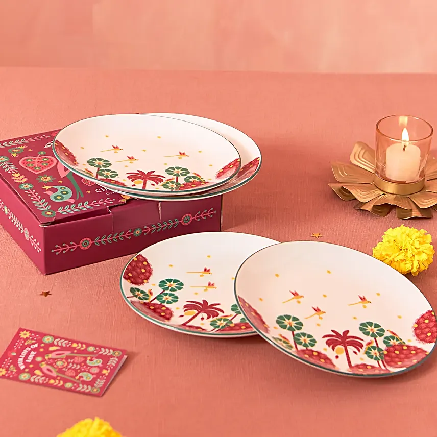 Chumbak Blooming Flora Snack Plates Gift Set