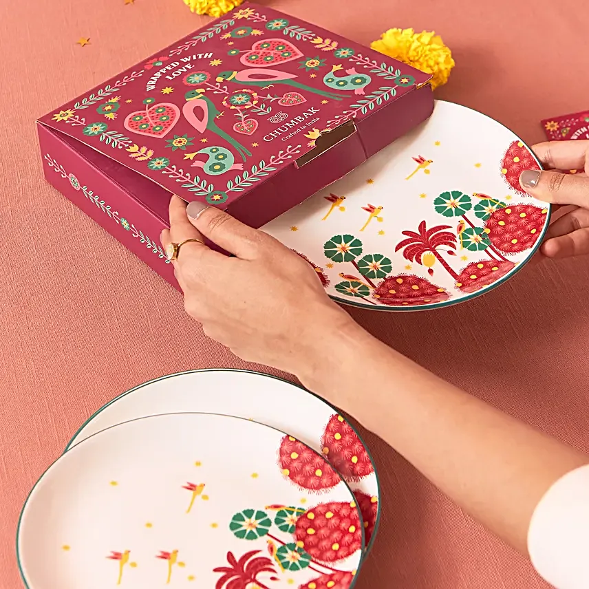 Chumbak Blooming Flora Snack Plates Gift Set